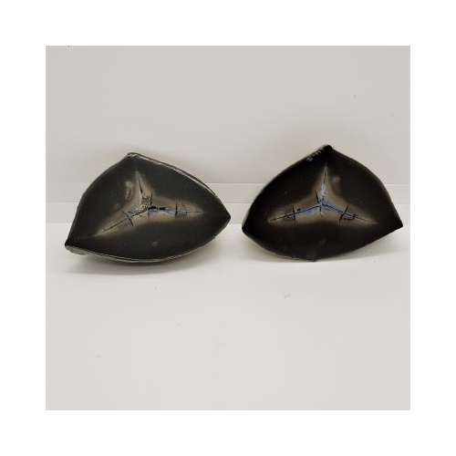 small septarian halved mini geode both halves inside view1