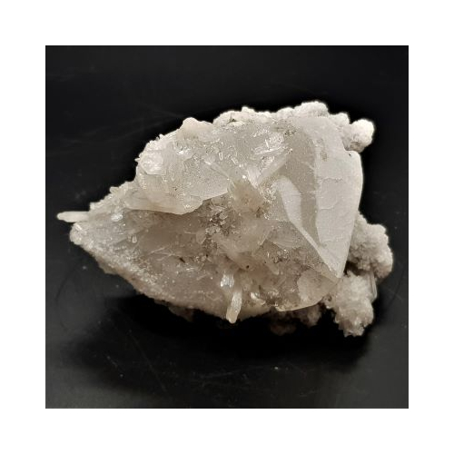 apophyllite and calcite cluster second side view