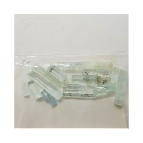 small natural crystals of aquamarine