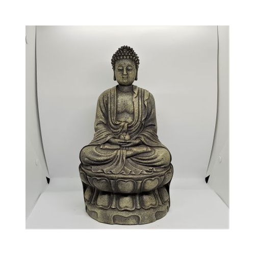 grey buddha front view
