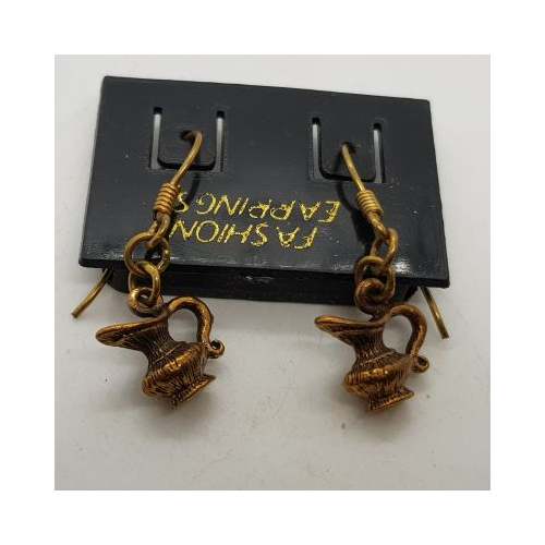 zodiac earrings bronze effect pitcher for Aquarius