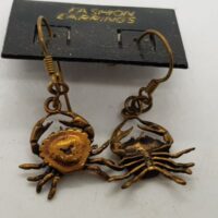 zodiac earrings bronze effect crab for cancer