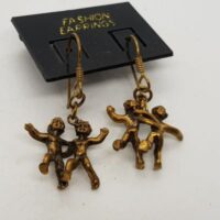 zodiac earrings bronze effect twins for Gemini