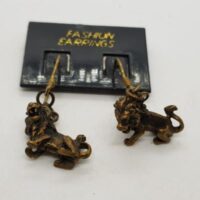 zodiac earrings bronze effect lion for Leo