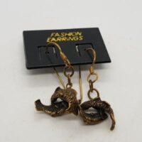 zodiac earrings bronze effect twin fishes for Pisces