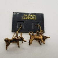 Zodiac earrings with bull figures for Taurus