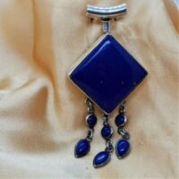 multi stone lapis lazuli in silver pendant