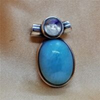 larimar in silver pendant