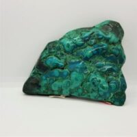 malachite and chrysocolla large double sided plate 1 part polished reverse side