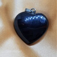 midnight lace obsidian heart pendant