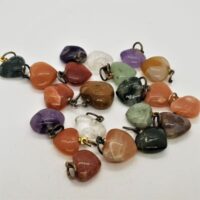 mini crystal heart pendants various minerals