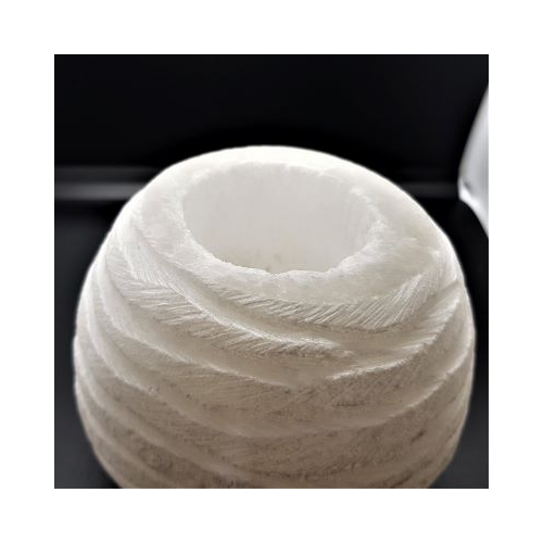 patterned ball shaped selenite t-lite holder 1 top view