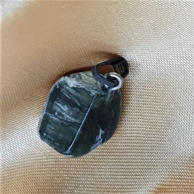 seraphinite pendant on silver bail close up