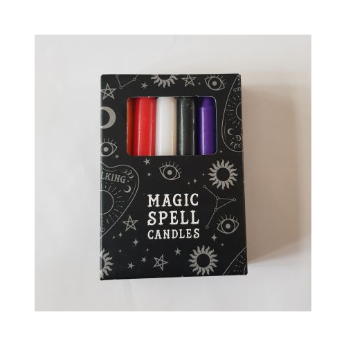 mixed colour small spell candles pack of 12