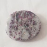 rubellite and lepidolite smoothstone