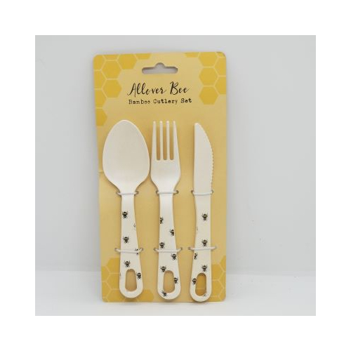bamboo cutlery bee design