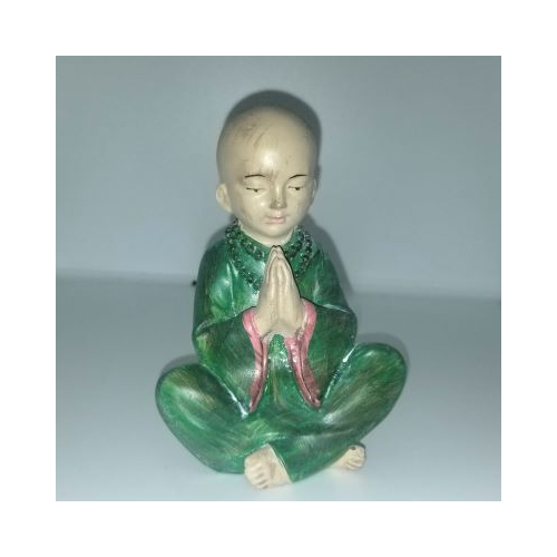 small praying monk front view