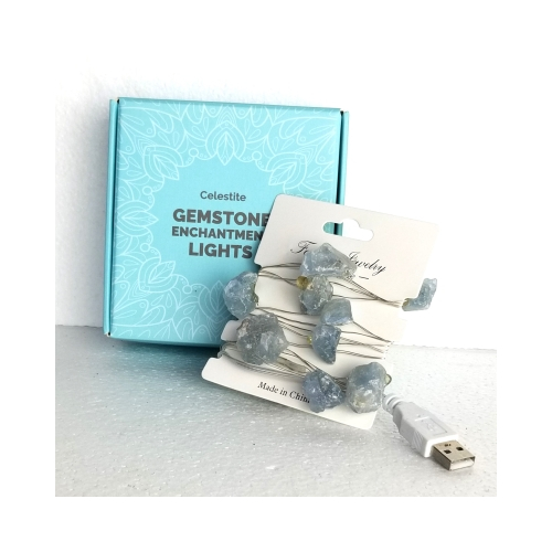 led lights with celestite