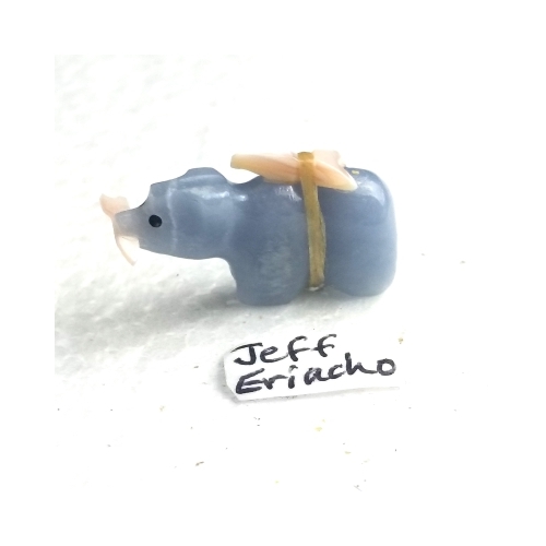 Angelite bear zuni fetish carving