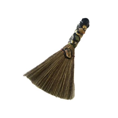 altar broom obsidian