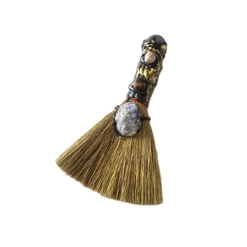 altar broom obsidian