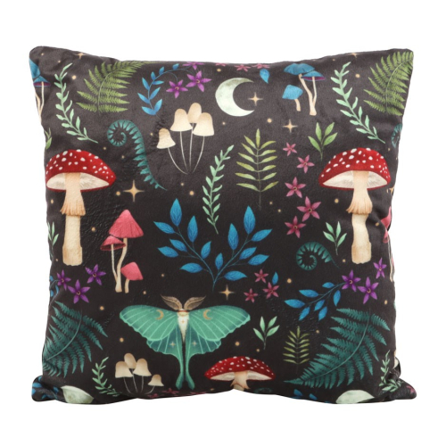 dark forest print cushion