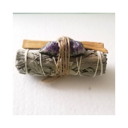 smudge palo santo and amethyst